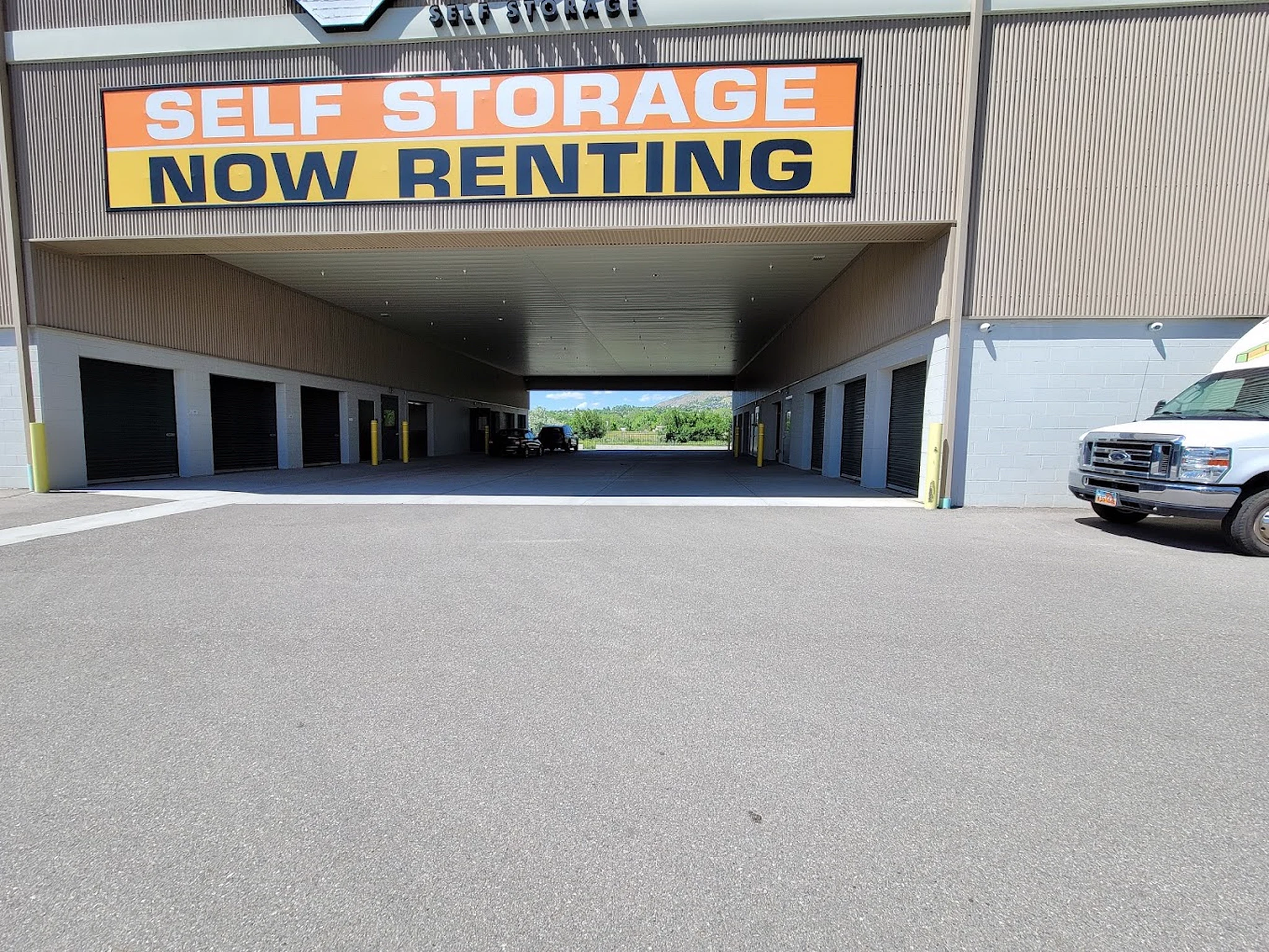 Drive-through storage access at Lock It Up Self Storage