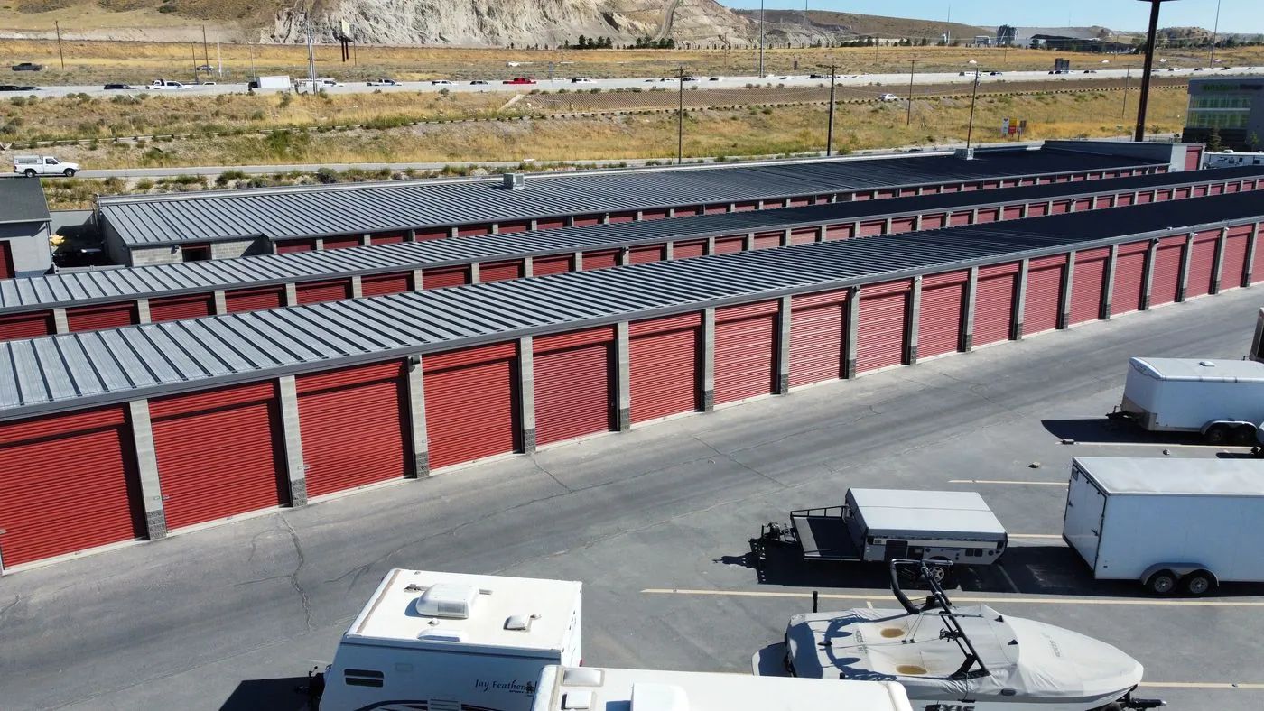 Boat and RV storage buildings at Point of the Mountain